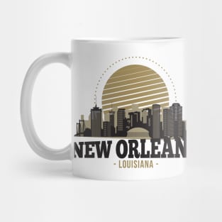 Retro New Orleans, Louisiana Skyline Mug